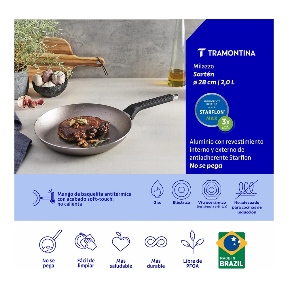 SARTEN 28CM MILAZULZO TRAMONTINA T285706 3