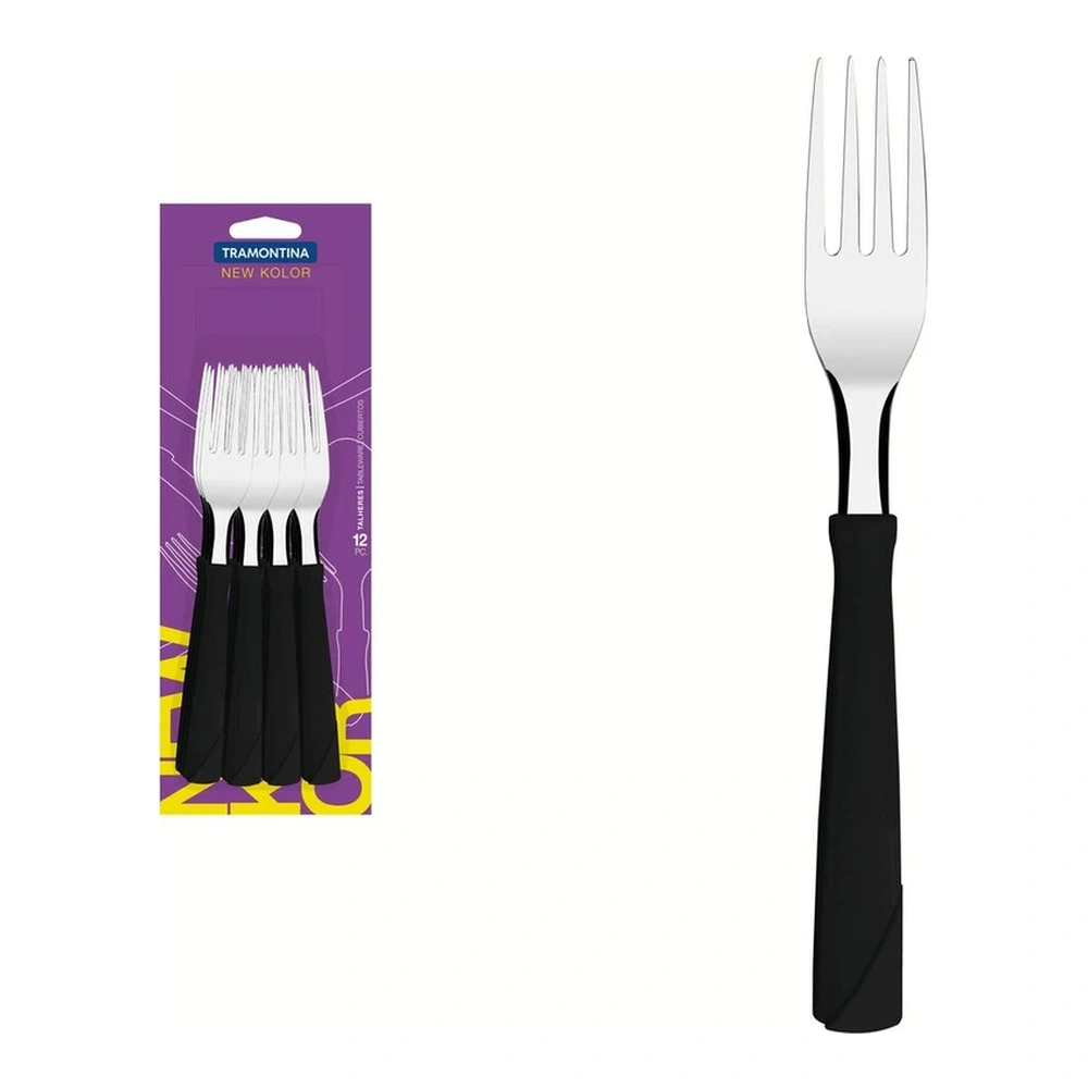 JUEGO  TENEDORES MESA 12PZAS NE KOLOR TRAMONTINA T231621 2