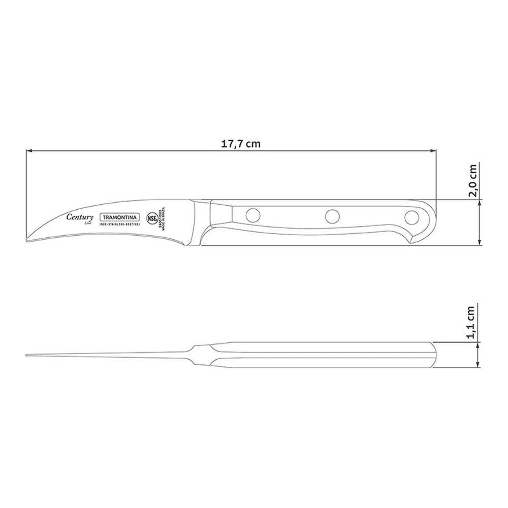 CUCHILLO MONDADOR 3 CENTURY TRAMONTINA T24001 4