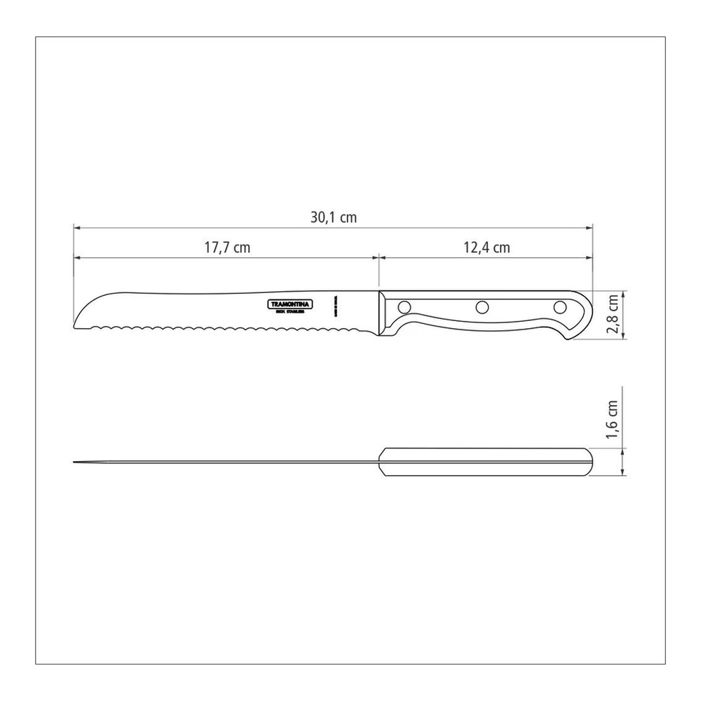 CUCHILLO PARA PAN 7 ULTRACORTE TRAMONTINA T23859 4