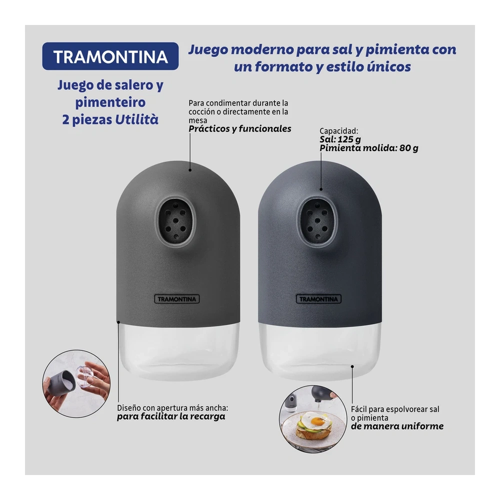 JUEGO  DE SALERO Y PIMENTEIRO TRAMONTINA T256994 3