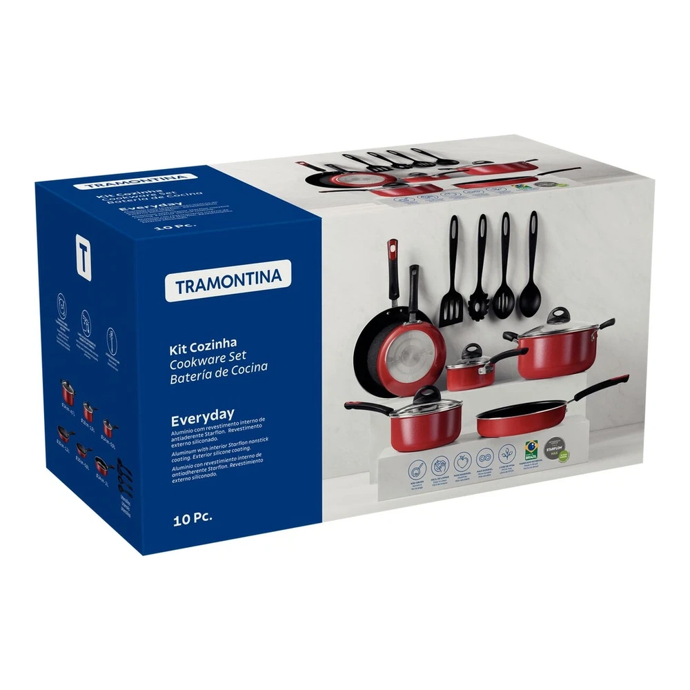 JUEGO DE COCINA 10 PZAS EVERYDAY TRAMONTINA T278992 4