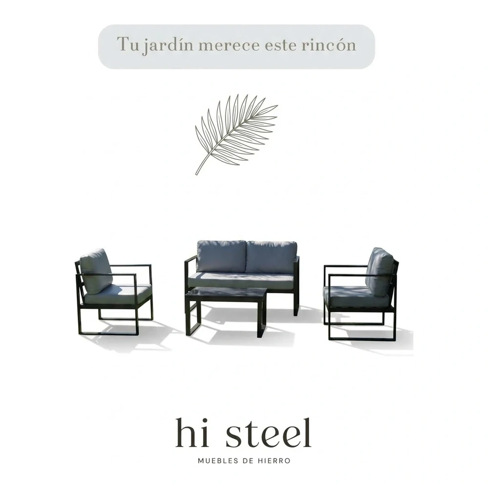 Juego de living Industrial Linea Aura   Gris Claro 2
