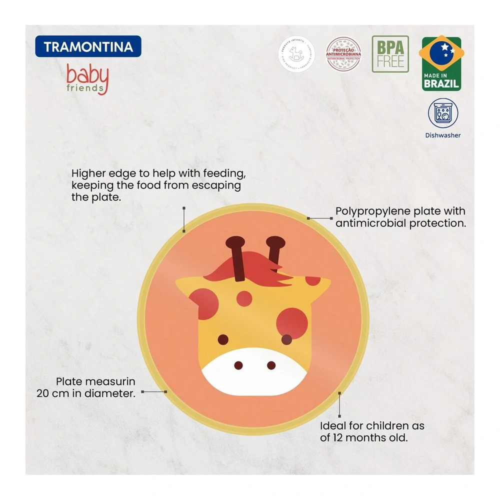 PLATO INFANTIL 20CM BABY FRIENDS TRAMONTINA T237763 4