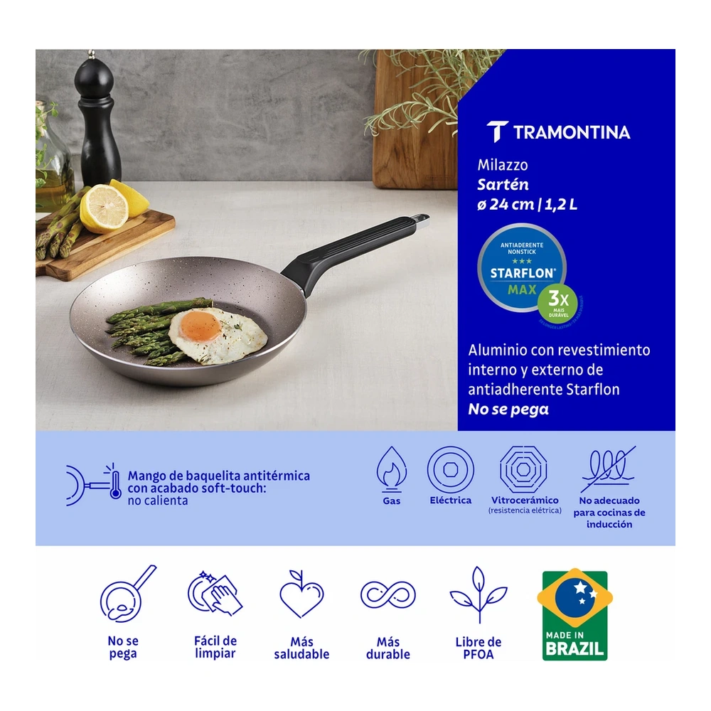 SARTEN 24CM MILAZULZO TRAMONTINA T285704 3