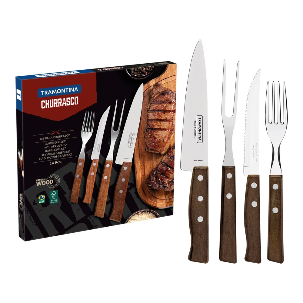 JUEGO   PARA ASADO 14 PZAS TRAMONTINA T22299B 2
