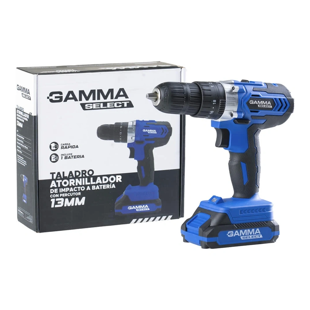 TALADRO ATORNILLADOR GAMMA DE IMPACTO A BATERÍA CON PERCUTOR G12600AR G207554
