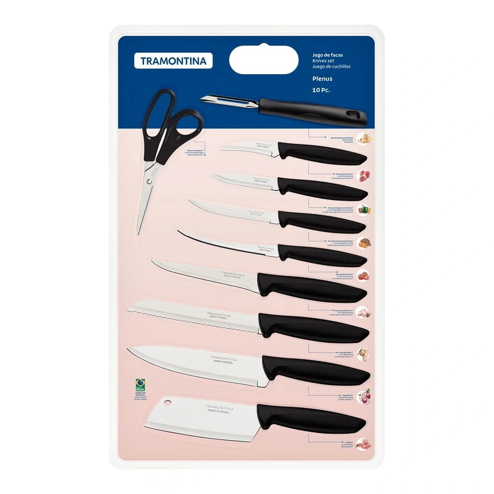 JUEGO  DE CUCHILLOS 10 PZAS PLENUS TRAMONTINA T23498 5