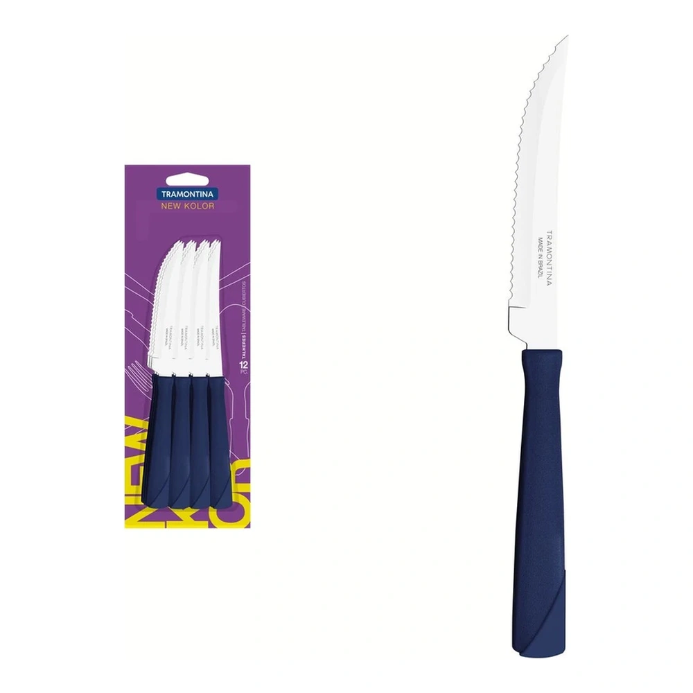JUEGO  CUCHILLOS ASADO 12PZAS NE KOLOR TRAMONTINA T231602 2