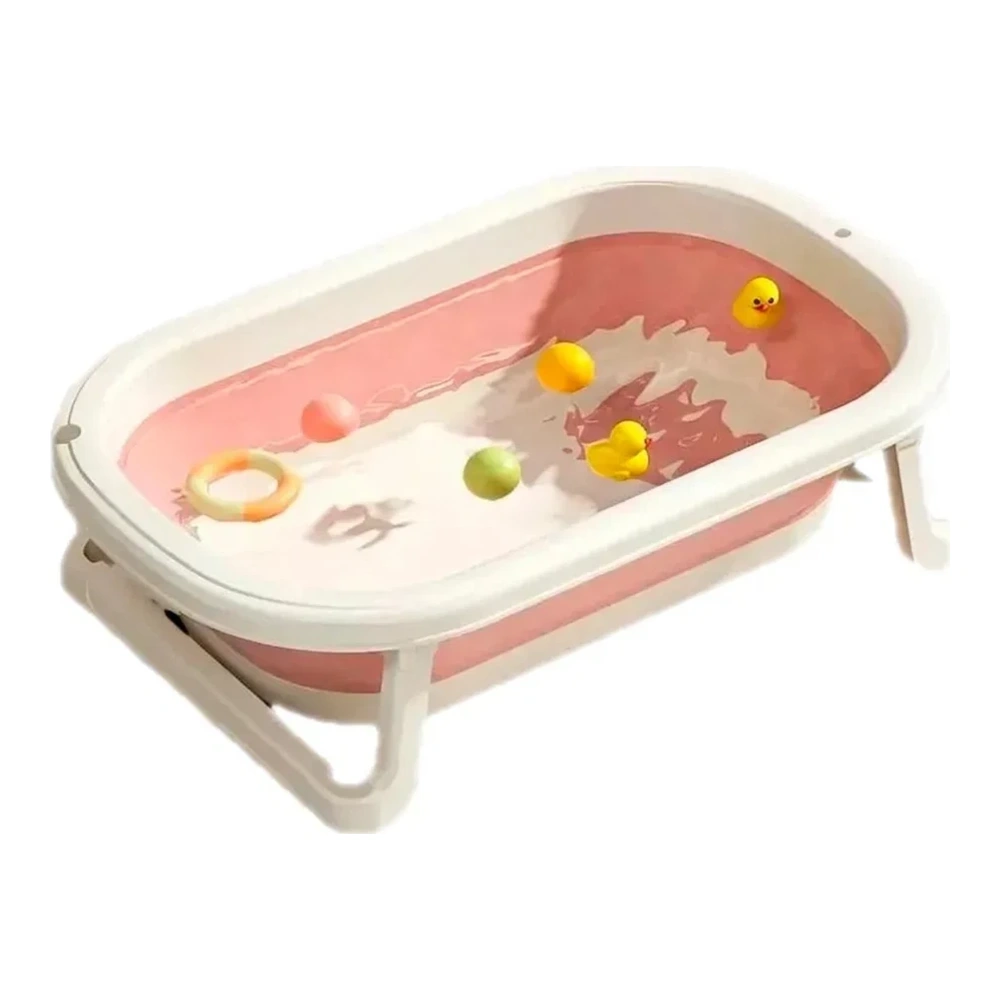 BAÑERA PLEGABLE MAMI LOVE CON TERMOMETRO ROSA 2