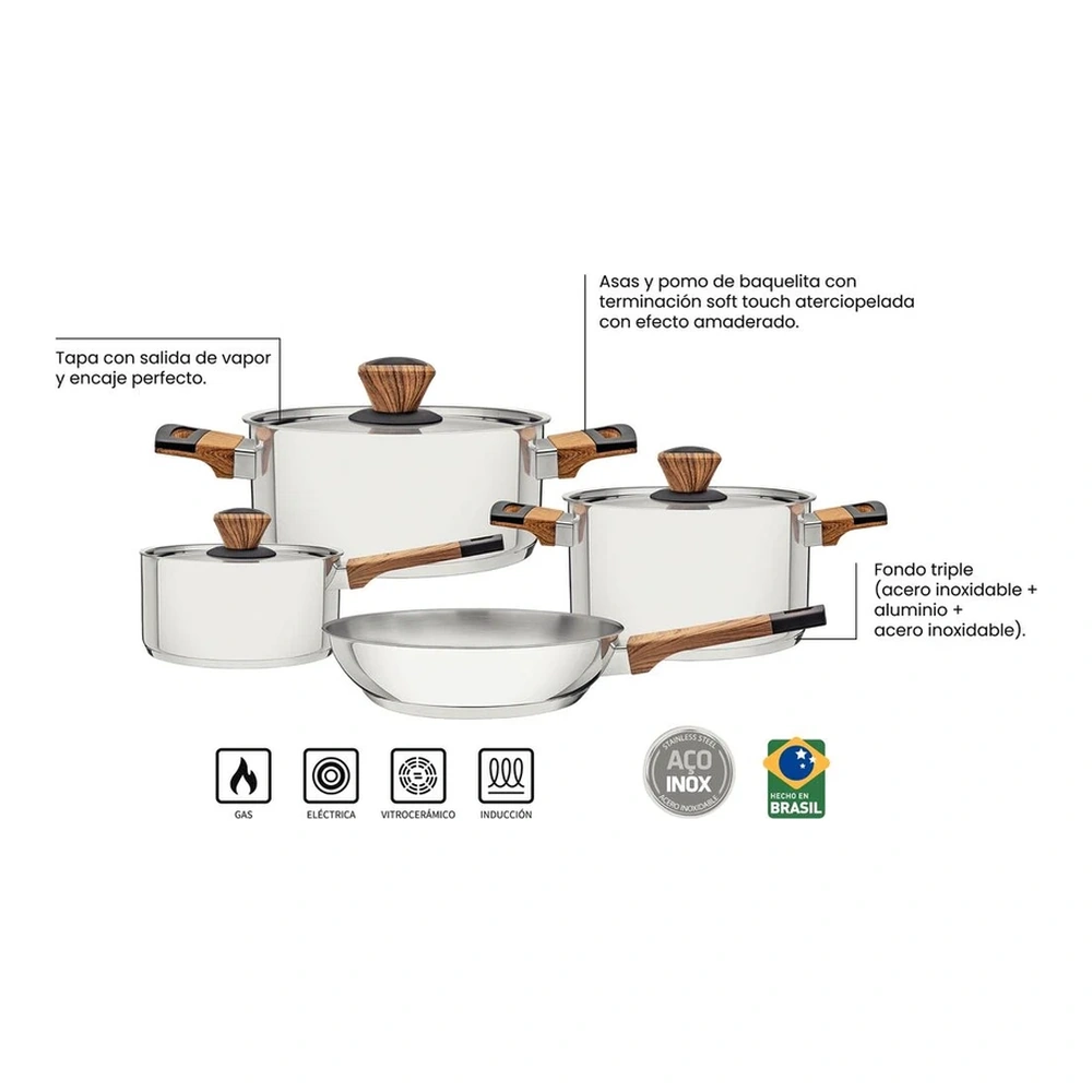 JUEGO DE COCINA 4PZAS  BRAVA TRAMONTINA T651802 4