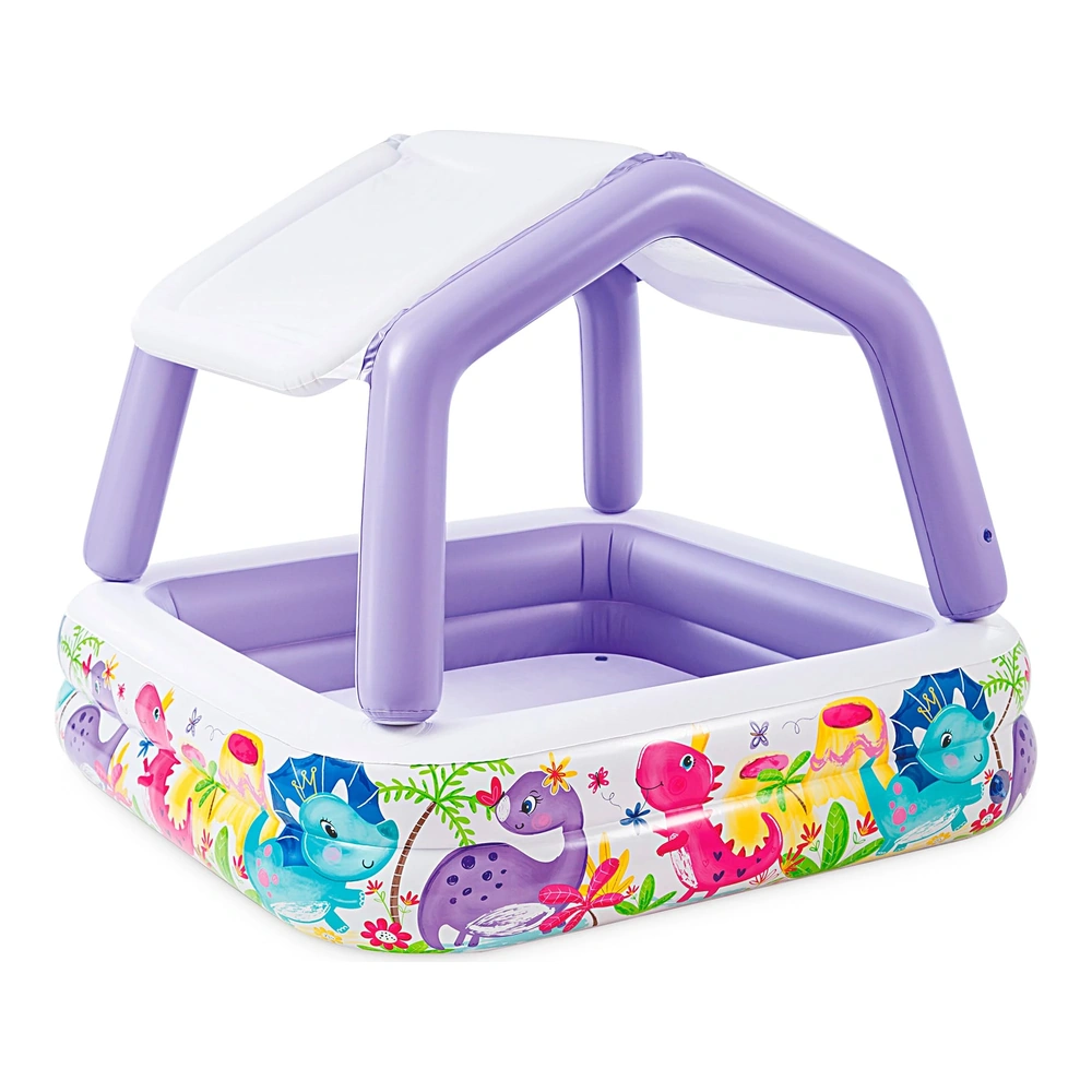 PISCINA CON TOLDO QUITA Y PONE DE 157X157X122 CM, 295 LITROS PARA 2+ AÑOS I57470