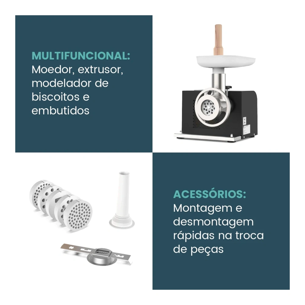 MOLINO DE CARNE/EXTRUS N°8 30KG/H 1/3CV Negro AND 6182-3910 3