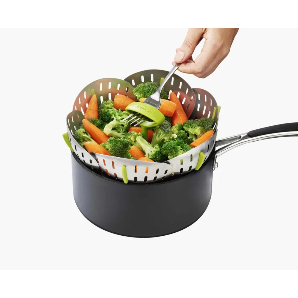 CESTA PLEGABLE DE COCINA AL VAPOR JOSEPH JOSEPH BLOOM DE ACERO INOXIDABLE 5