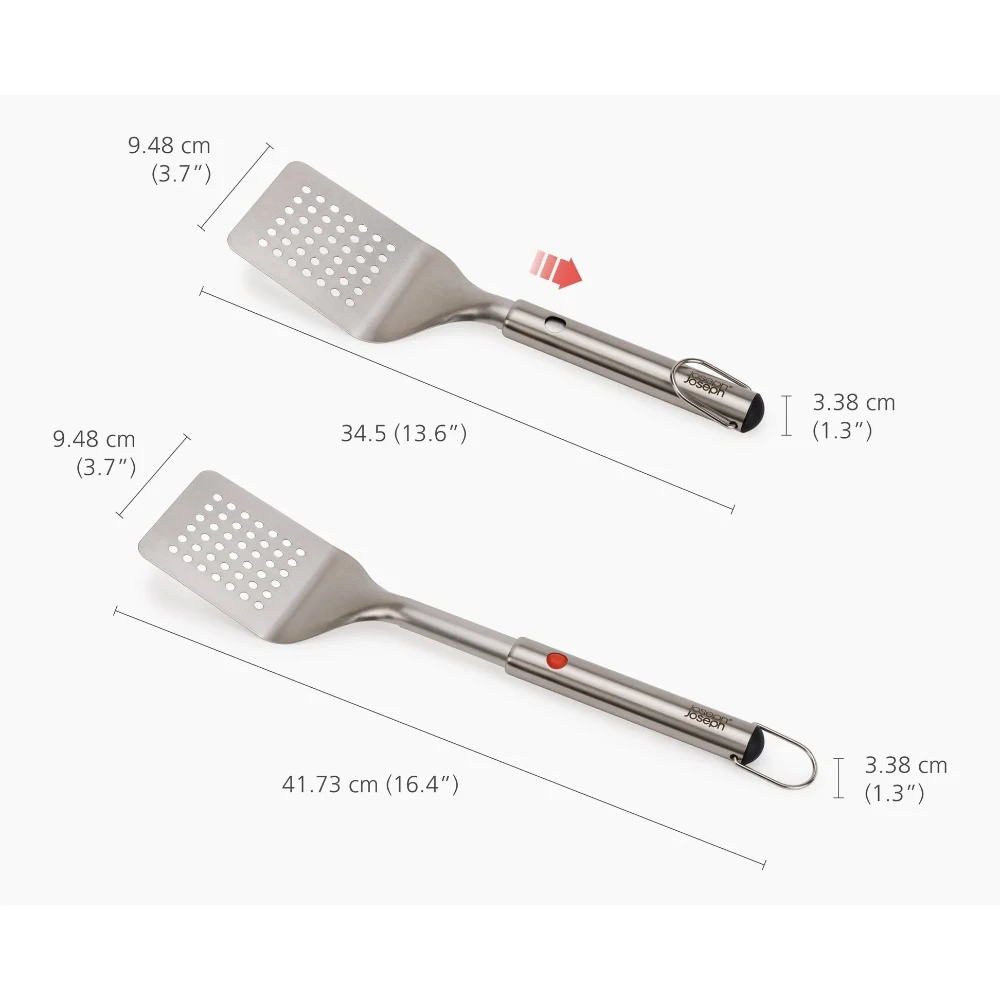 JUEGO DE 2 UTENSILIOS JOSEPH JOSEPH RETRACTILES PARA ASADO GRILLOUT DE ACERO INOXIDABLE 3
