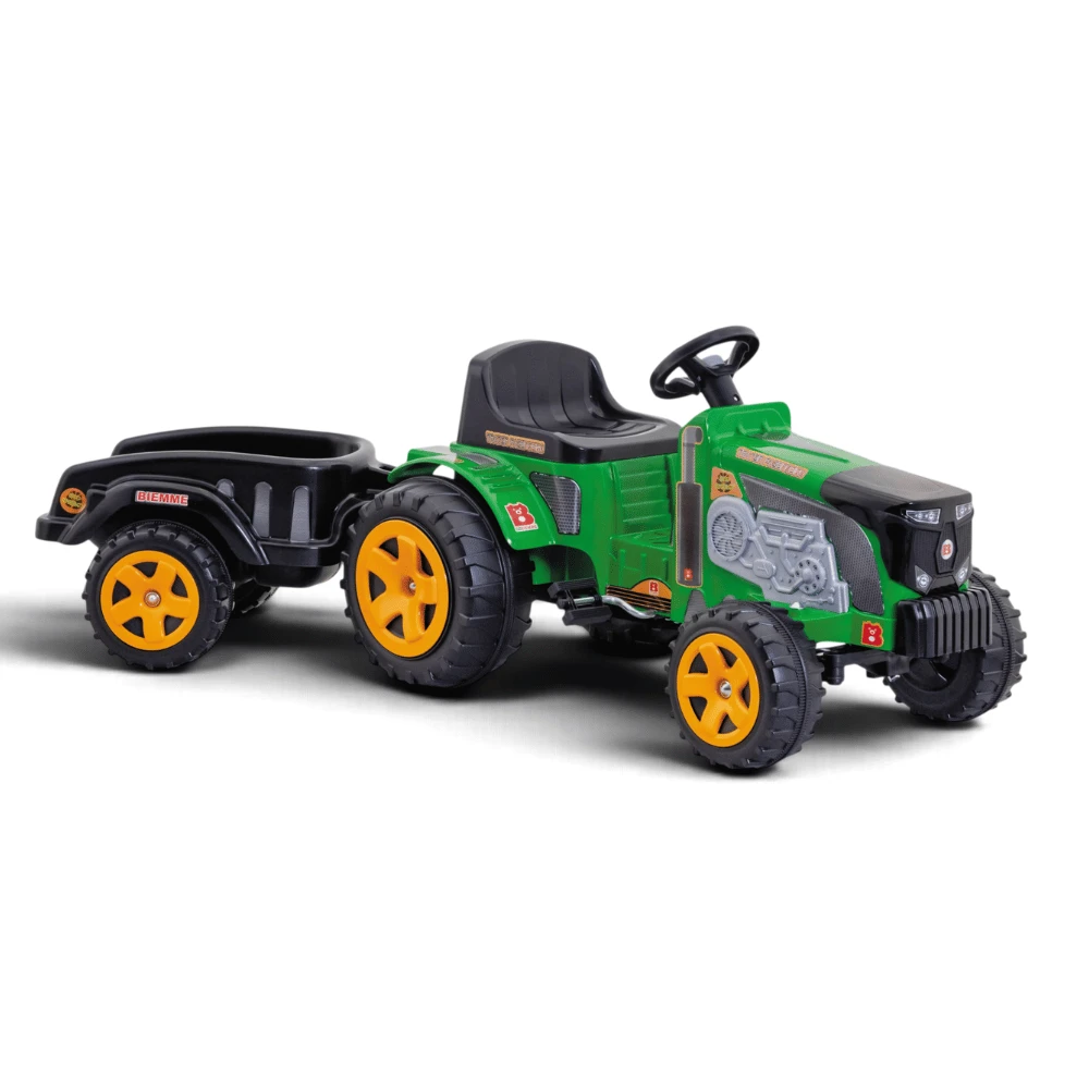 TRACTOR A PEDAL BIEMME FAZENDEIRO CON REMOLQUE VERDE 314-VE