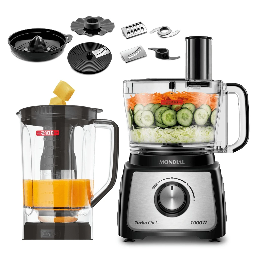 MULTIPROCESSADOR MONDIAL 9 EN 1 TURBO CHEF - 1000W