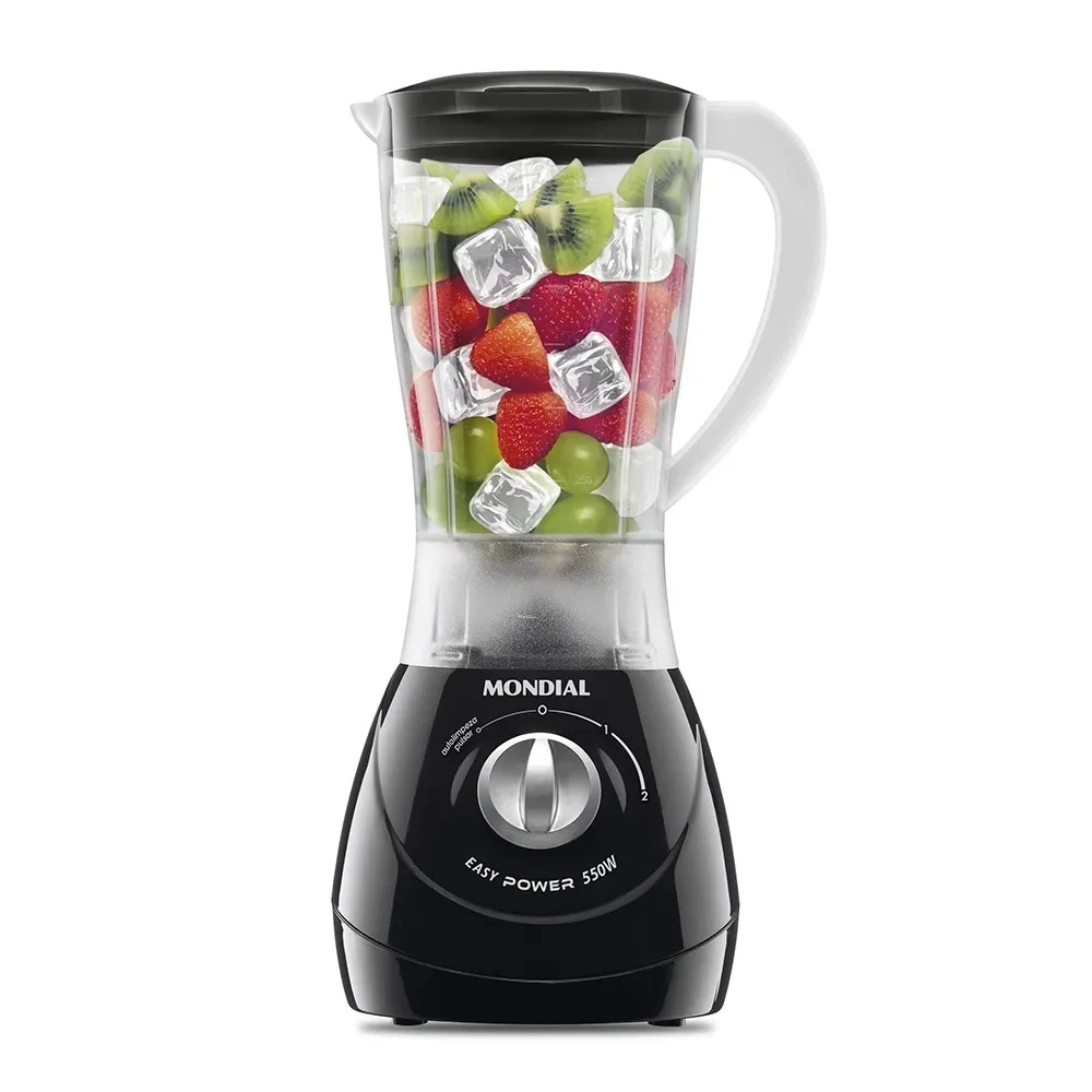 LICUADORA MONDIAL EASY POWER BLACK   JARRA PP INQUEBRAVEL    2 VELOCIDADES - 550W
