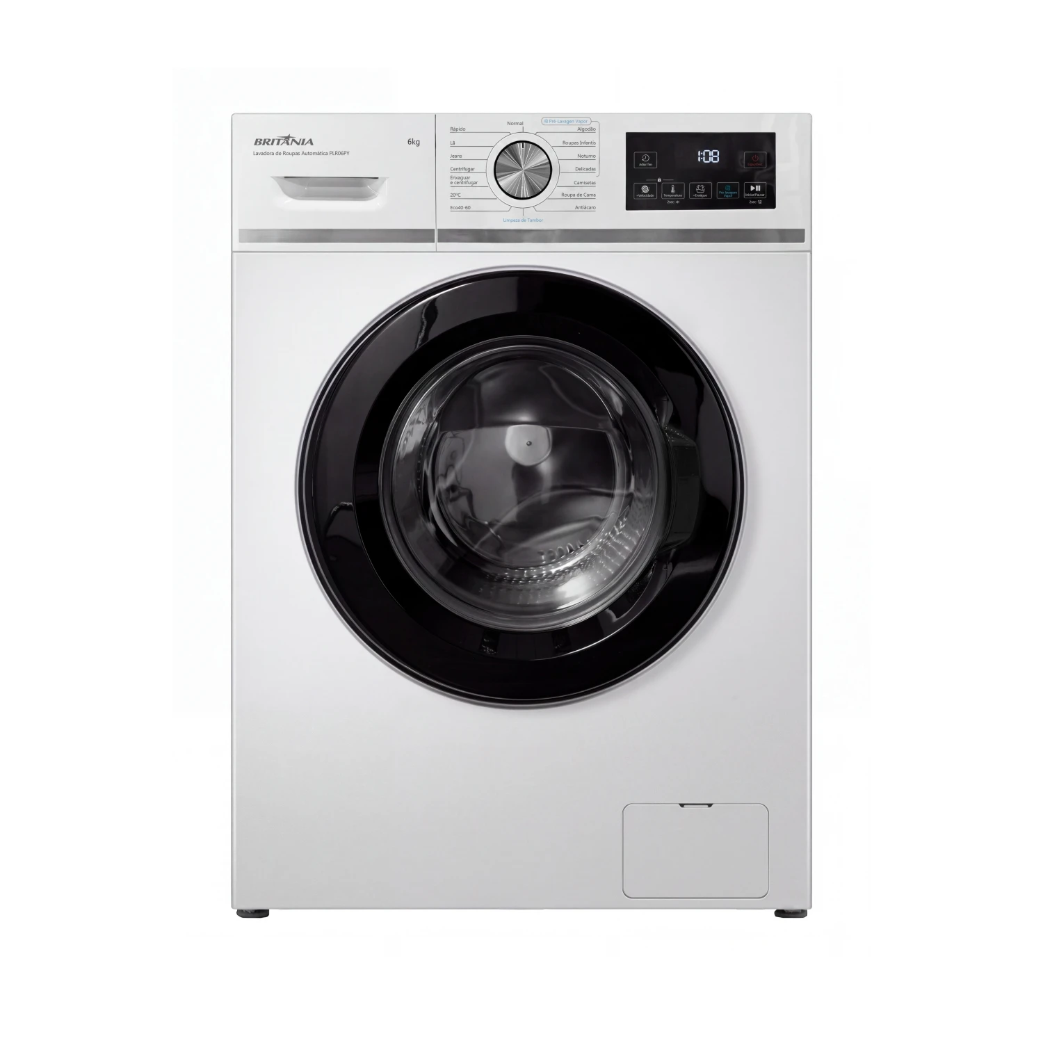 LAVARROPA AUTOMÁTICA BRITANIA PLR06PY 6KG - CARGA FRONTAL