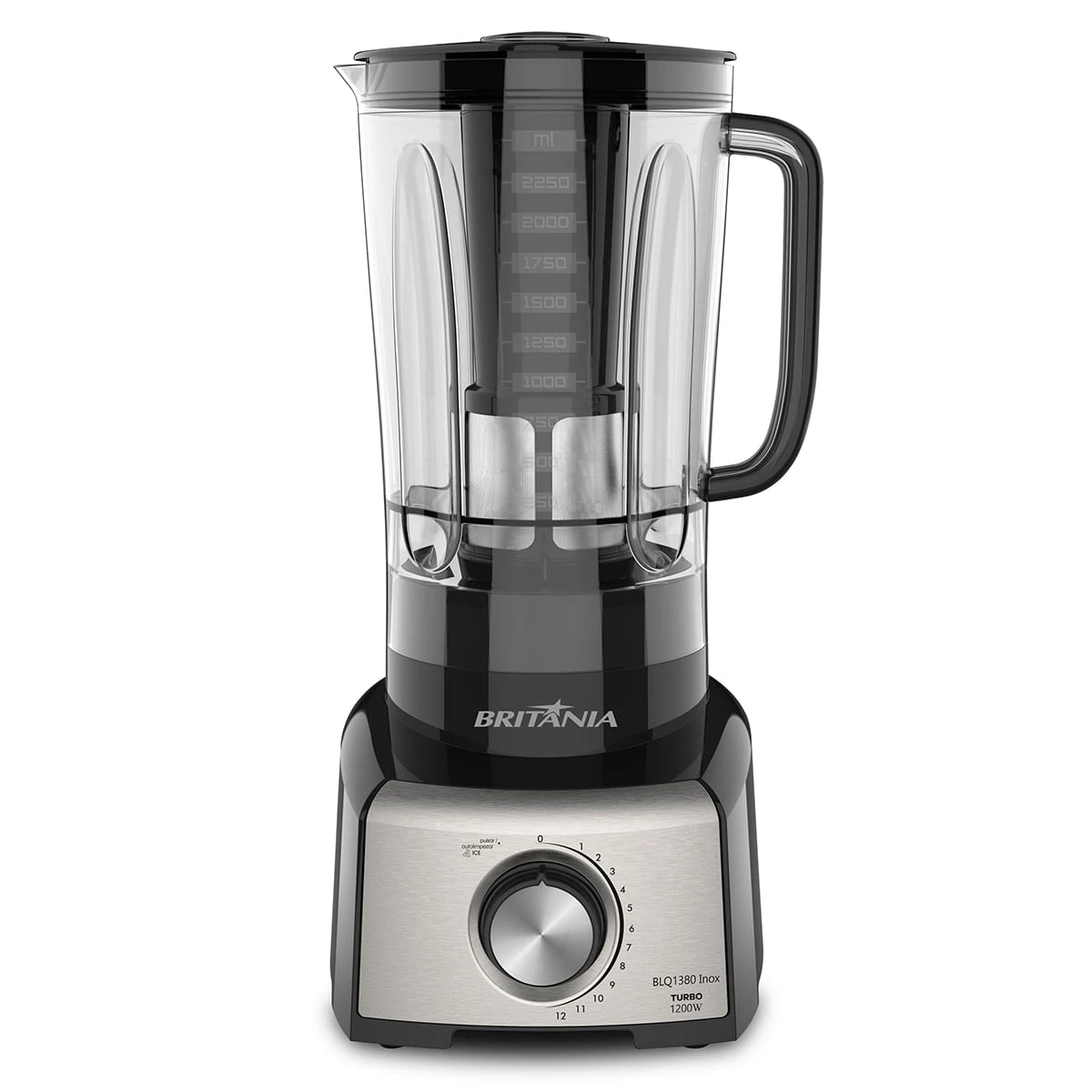 LICUADORA BRITANIA BLQ1380 INOX 1200W 12V 3L NEGRA - 220V 2