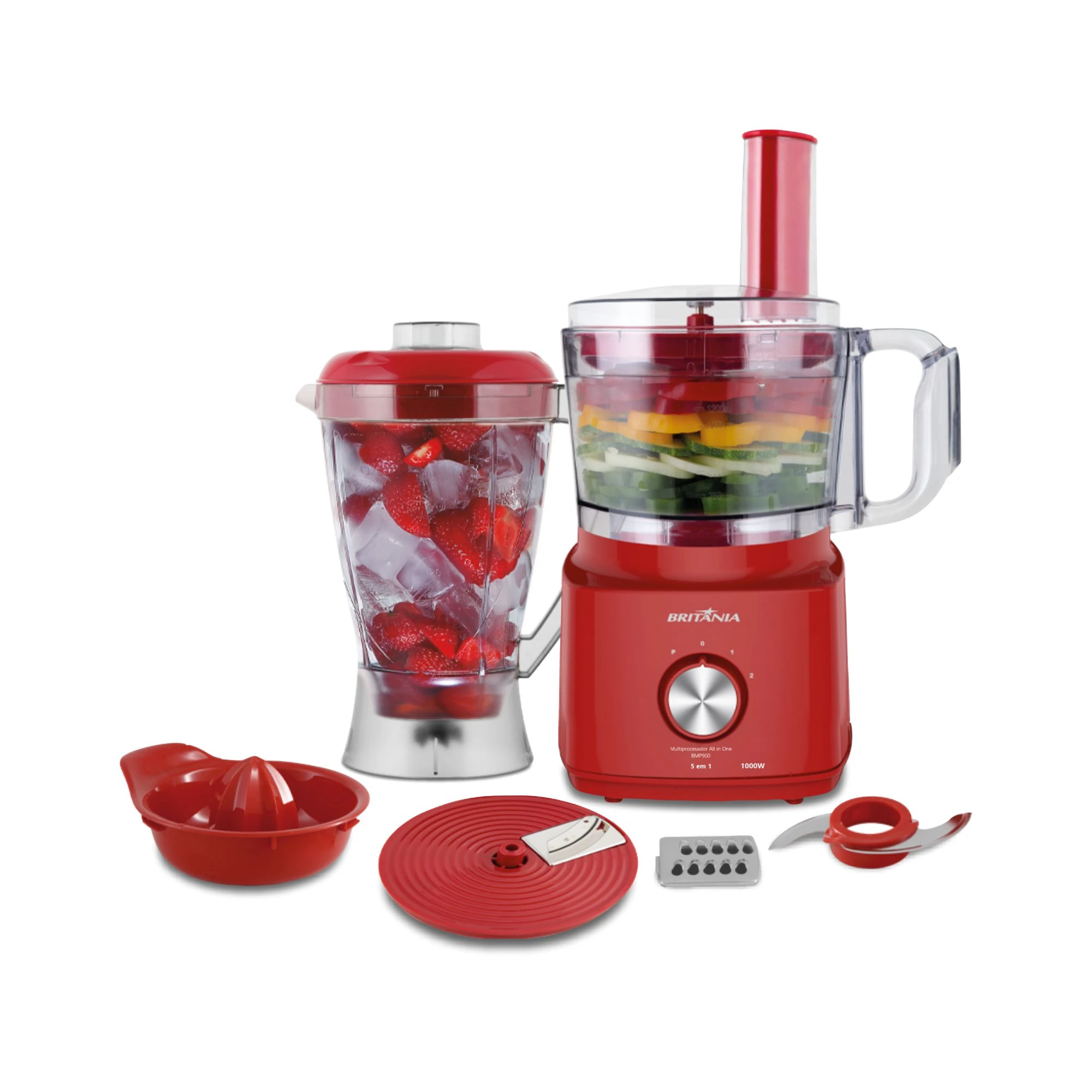 MULTIPROCESADOR BRITANIA BMP900 ROJO 900W/1000W - 220V 3