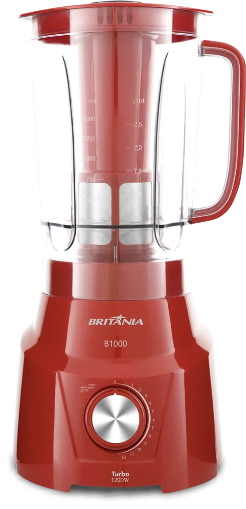 LICUADORA BRITANIA B1000 1200W 12V 3L ROJA - 220V