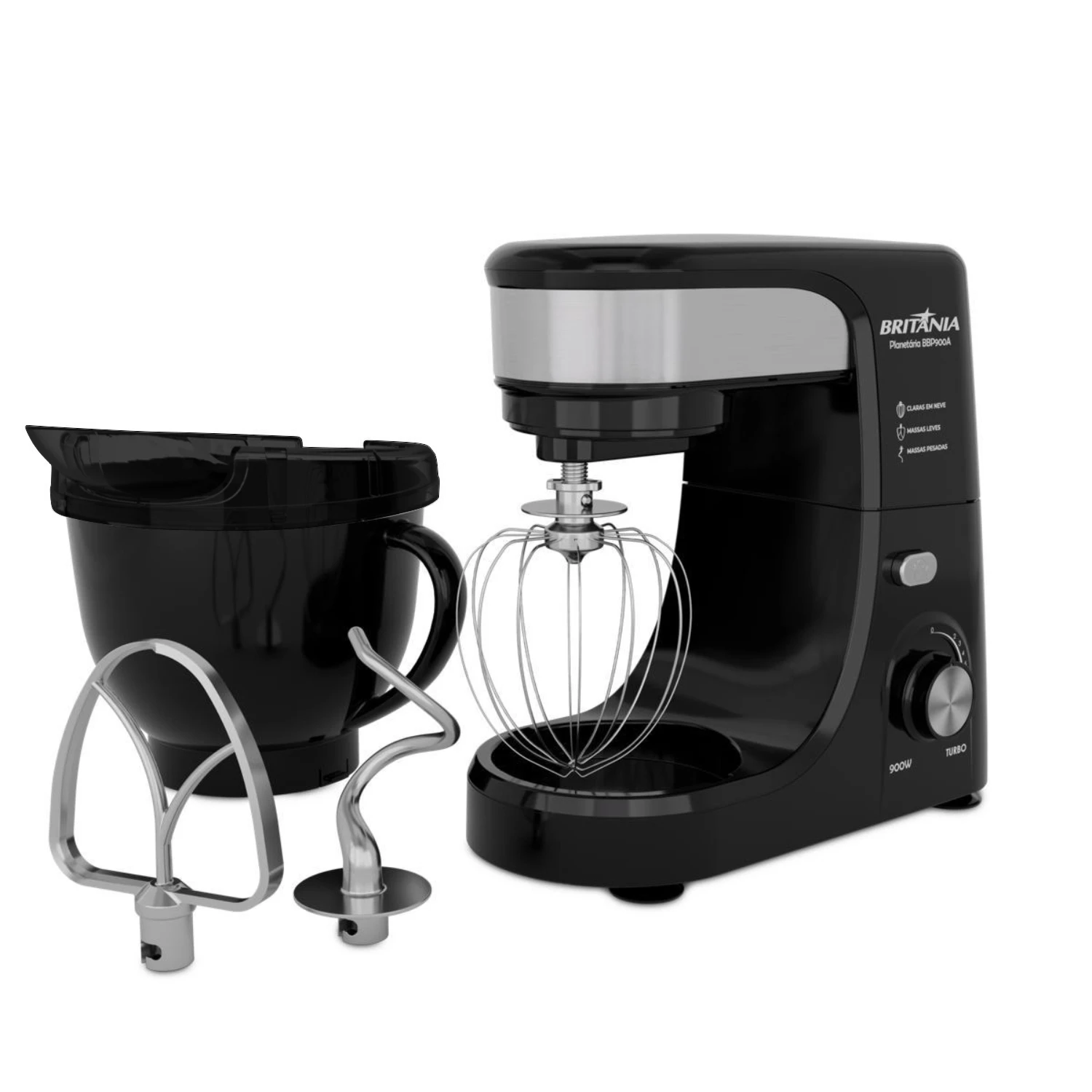 BATIDORA PLANETARIA BRITANIA BBP900A 900W NEGRA - 220V