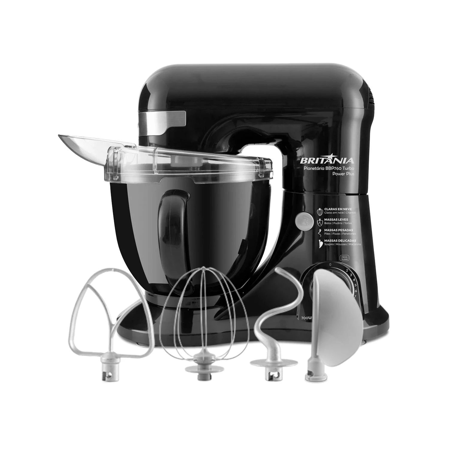 BATIDORA PLANETARIA BRITANIA BBP760P 700W NEGRA - 220V